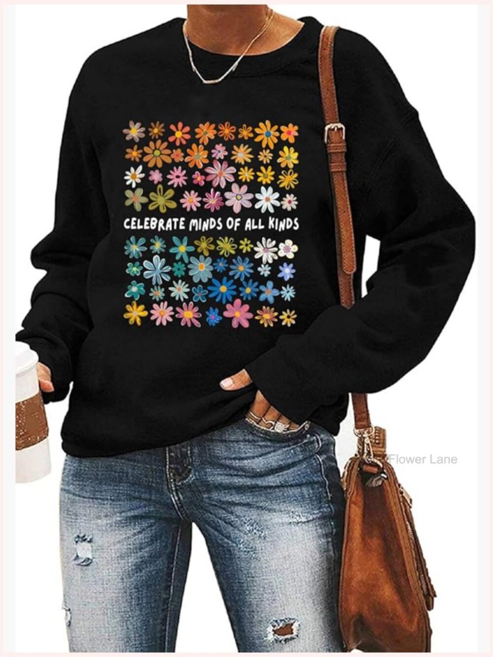 Long Sleeve Crew Neck Pullover Sweatshirt Autism Acceptance Mom Casual Tunic Top
